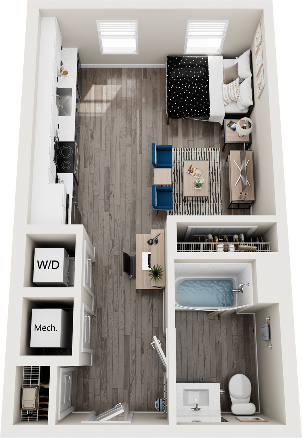 Sycamore - Balcony -  Studio Floor plan