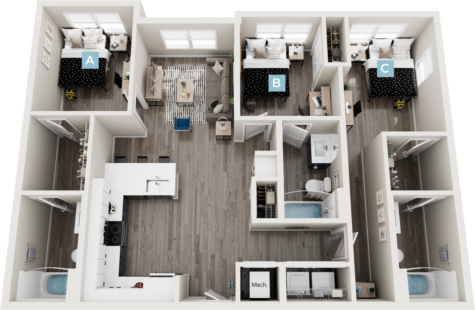 Cottonwood - 3x3 Floor plan