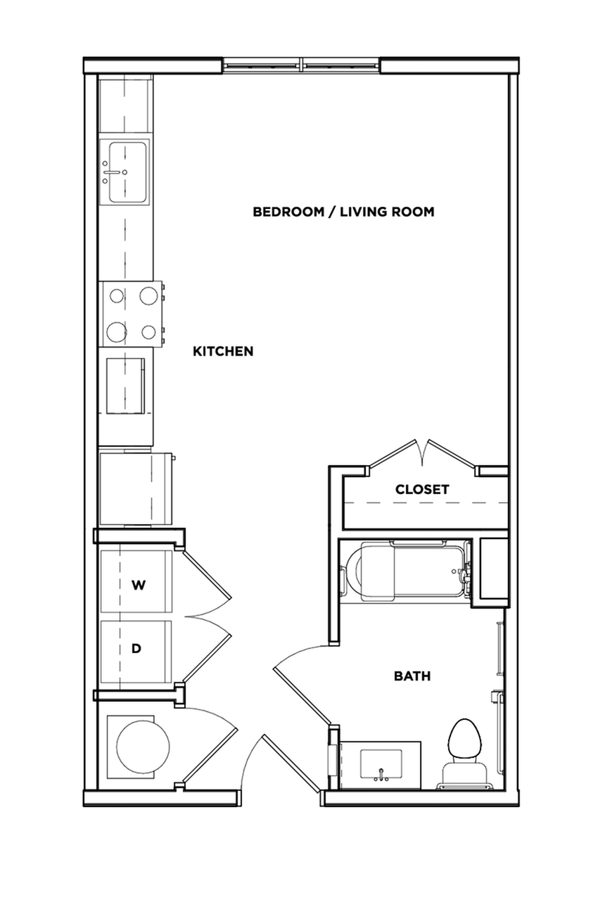 Spruce II - Balcony -  Studio Floor plan
