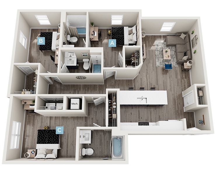 Camellia I - Balcony - 3x3 Floor plan