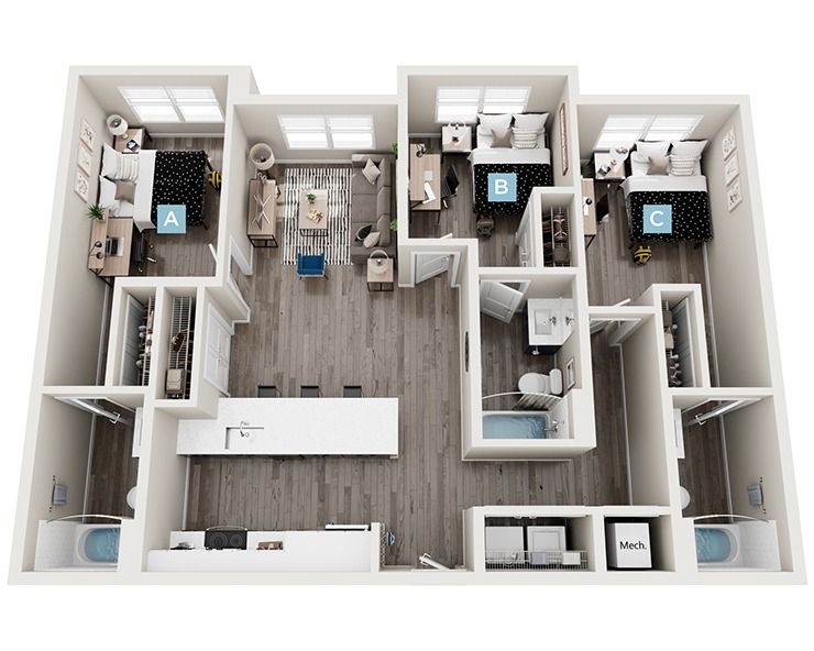 Cherry - 3x3 Floor plan