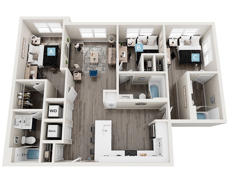 Clementine I - 3x3 Floor plan