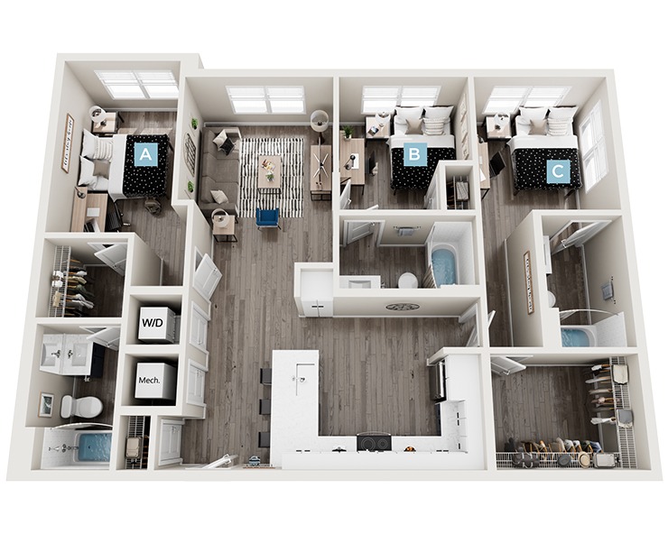 Clementine II - 3x3 Floor plan